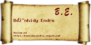 Bánhidy Endre névjegykártya