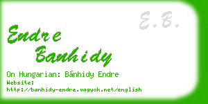 endre banhidy business card